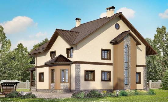265-003-Л Проект двухэтажного дома, современный домик из твинблока | Проекты домов от House Expert
