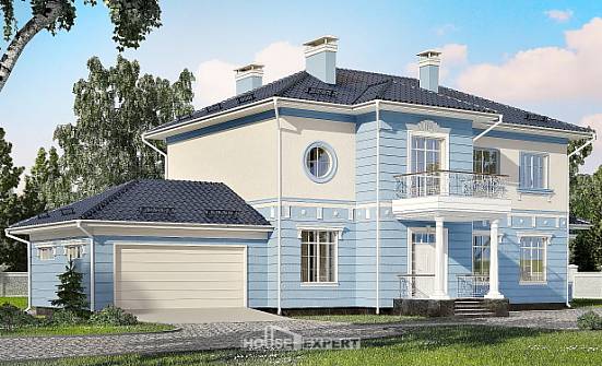285-003-Л Проект двухэтажного дома и гаражом, красивый загородный дом из кирпича | Проекты домов от House Expert