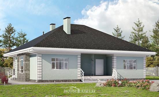 135-003-Л Проект одноэтажного дома, простой коттедж из теплоблока | Проекты домов от House Expert