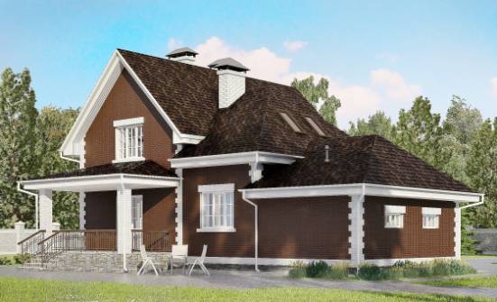 190-003-Л Проект двухэтажного дома мансардный этаж, гараж, современный загородный дом из газобетона | Проекты домов от House Expert
