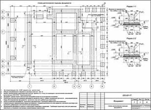 Схема расположения подошвы фундамента Схема расположения подошвы фундамента