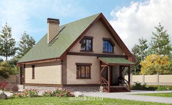 160-011-П Проект двухэтажного дома с мансардой, простой загородный дом из пеноблока | Проекты домов от House Expert